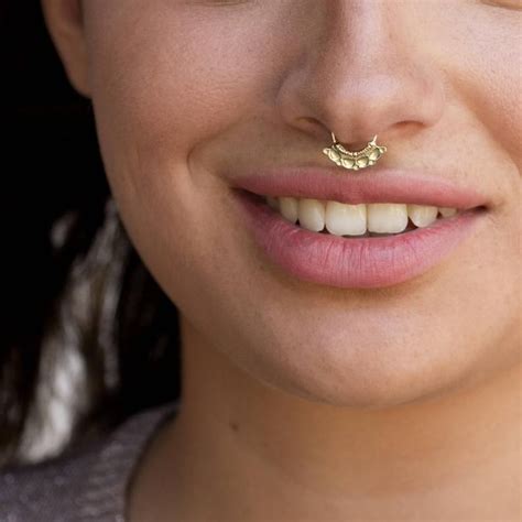 14k Solid Gold Or Sterling Silver Unique Big Boho Septum Ring Tribal Septum Ring Indian Nose