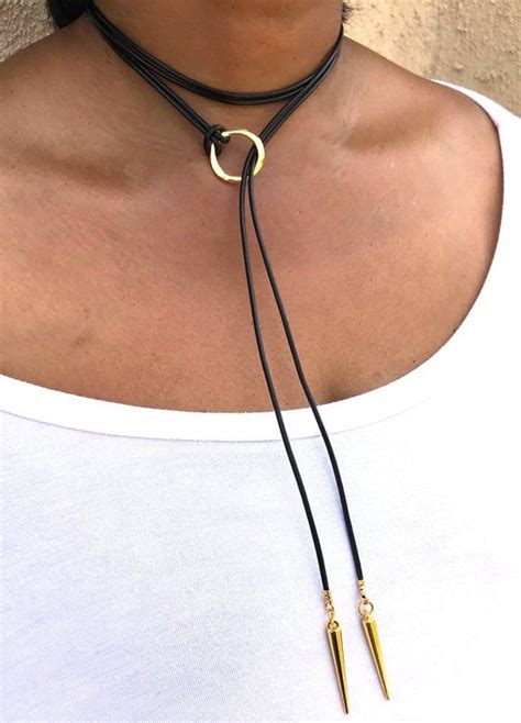 Choker Necklace Leather Choker Leather Wrap Choker Gift For Her