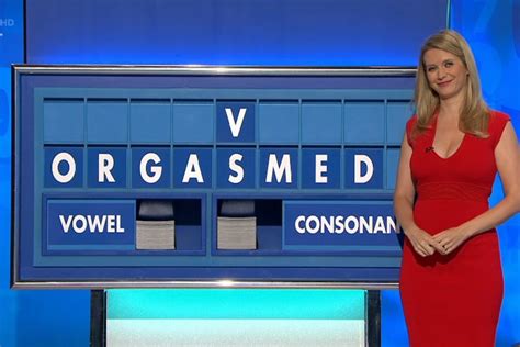 rachel riley fights back laughter as countdown board spells out orgasmed