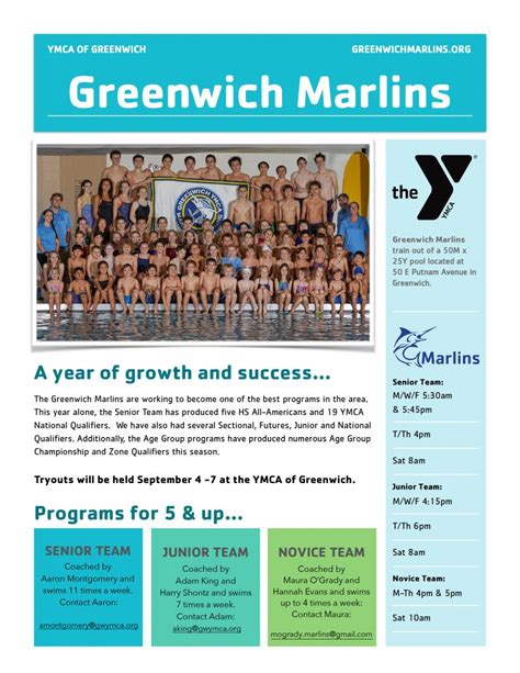 Marlins Swim Team Tryouts Greenwich Ymca