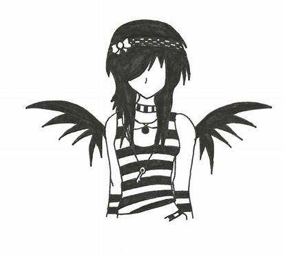 Gothic Emo Drawings Angel Sketches Anime Easy