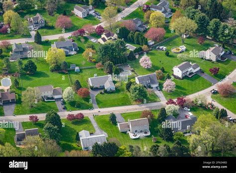 Aerial View Of Suburban Neighborhood Pennsylvania Usa Stock Photo Alamy