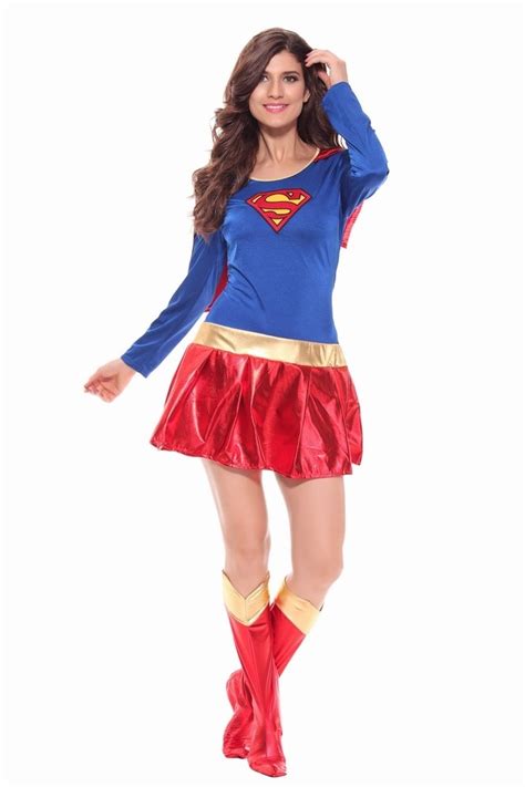 Sexy Woman Superhero Adult Costume Fancy Dress Outfit Halloween Super Girl Superwoman Cosplayware