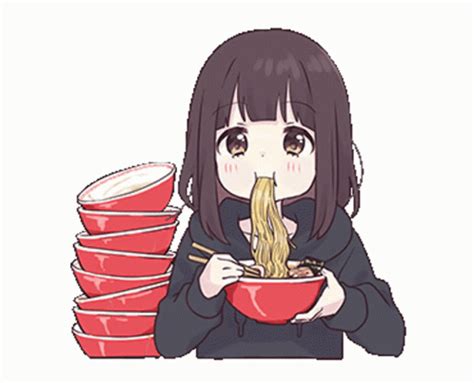 Hungry Anime Sticker Hungry Anime Girl Discover And Share GIFs