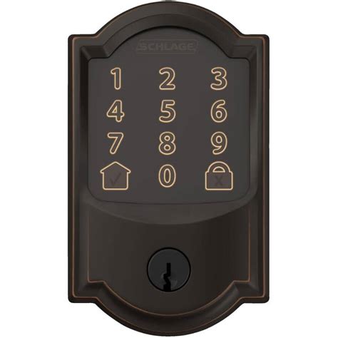 Schlage Lock Aged Bronze Electronic Encode Wifi Deadbolt With Camelot