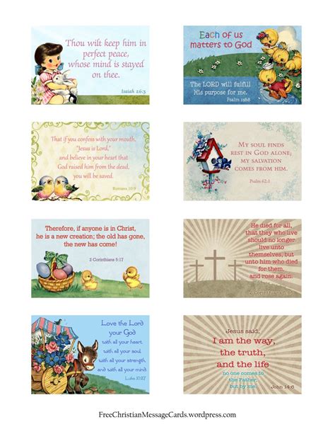 With easter time comes the start of spring as well. Free Printable Easter Message Cards - Variety Sheet | Christian greeting cards, Easter messages ...