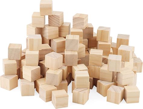 Lexinin 300 Pcs 34 Inch Small Wooden Cubes 2cm Natural