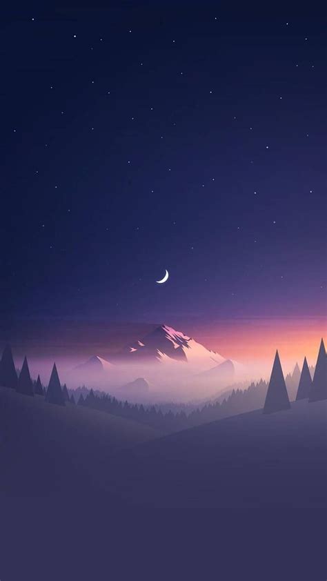 Chilled Minimalist Mountain Sunset Landscape Scenery Sunset