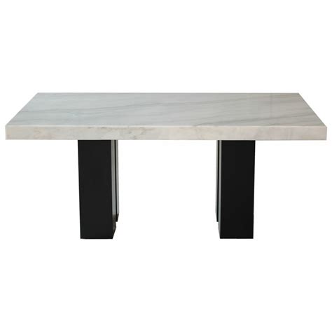 Prime Camila Rectangular White Marble Counter Height Dining Table