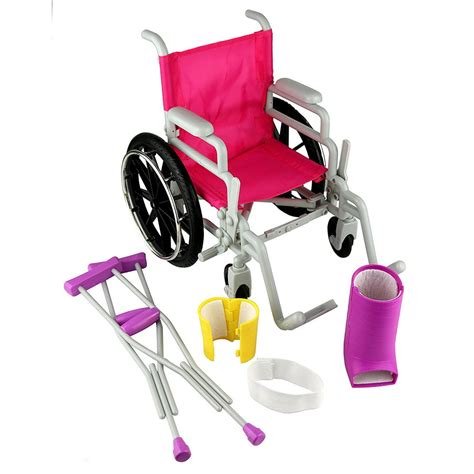 click n play doll wheelchair and crutches set perfect for 18 inch american girl dolls