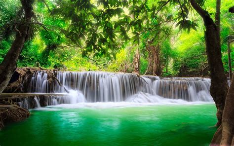 Green Tropical Waterfall Macbook Pro Wallpaper Download Allmacwallpaper