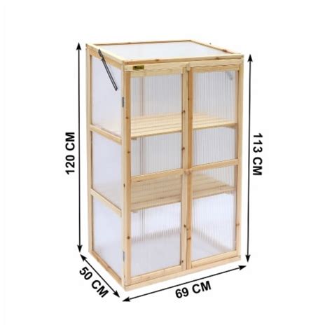 Wooden Greenhouse 3 Tier Plant House Portable Greenhouses Bed Foldable