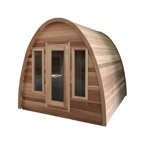 Aleko 6 Person Outdoor Red Cedar Pod Raindrop Steam Electric Sauna