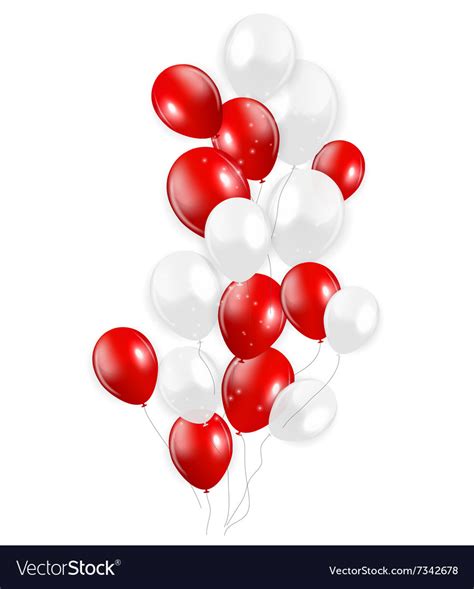 Set Of Red Balloons Royalty Free Vector Image VectorStock