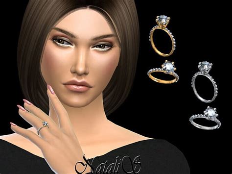 Round Cut Pave Engagement Ring By Natalis At Tsr Sims 4 Updates