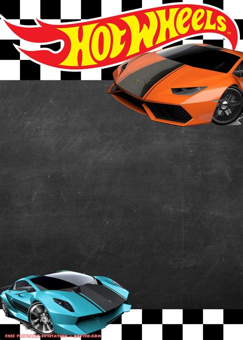 Free Hot Wheels Lamborghini Invitation Templates Download Hundreds