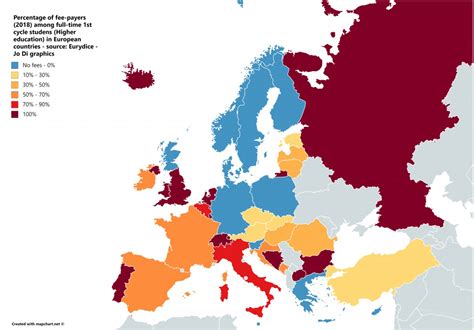 Clicca per vedere in grande. Università in Europa. Guarda sulla mappa dove si paga ...