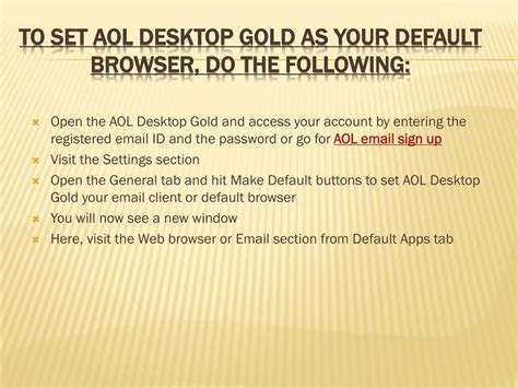 Ppt What Is Aol Desktop Gold And How To Make It Your Default Browser