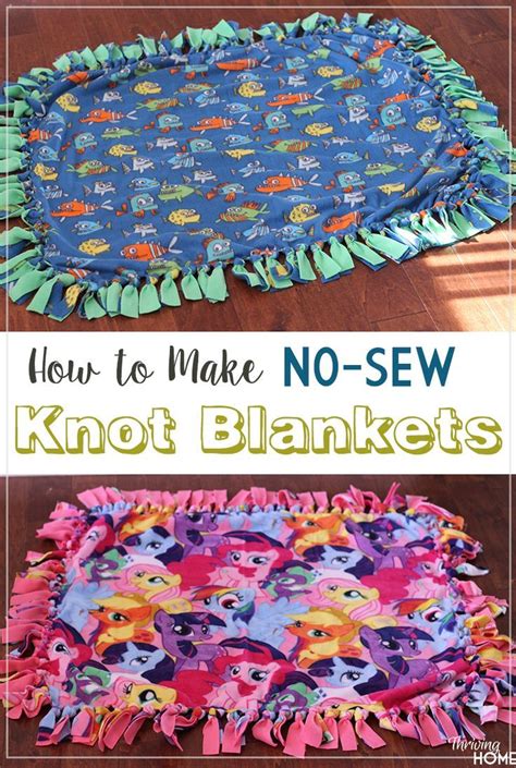 How To Make A Fleece Knot Blanket Thriving Home Diy Knot Blankets