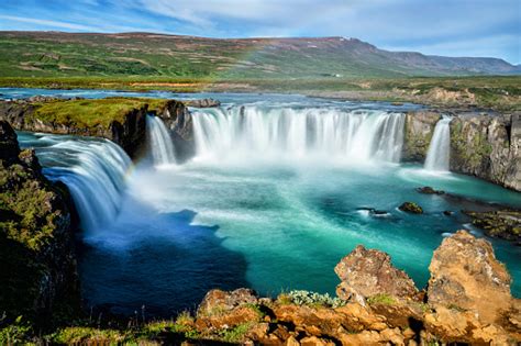 The Godafoss Is A Famous Waterfall In Iceland The Breathtaking