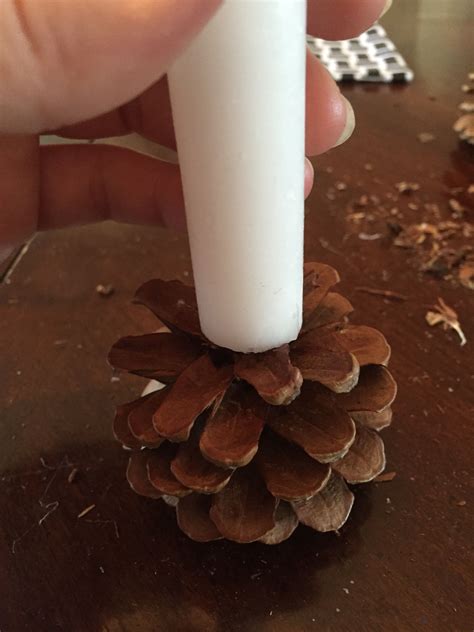 How To Make Pinecone Candle Holders A Purdy Little House Candlestick