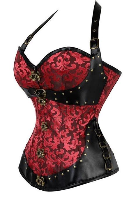 Steampunk Rivets Leather Patchwork Corset Steampunk Corset Top Gothic Corset Corsets And