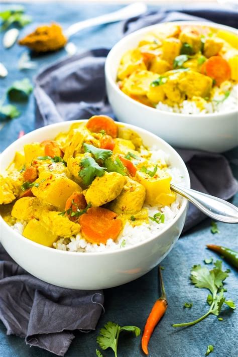 Thai Yellow Chicken Curry Recipe With Carrots And Potatoes