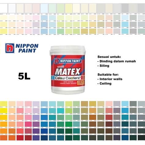 5l Nippon Paint Super Matex Colour Creations Interior Wall Whiteputih