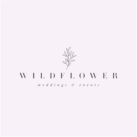 Wildflower Logo Design Logos Design Flower Logo Wedding In 2020