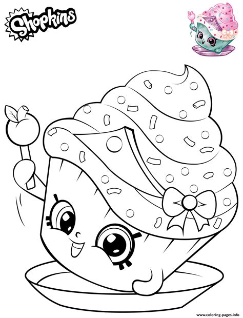shopkins cupcake princess coloring pages printable