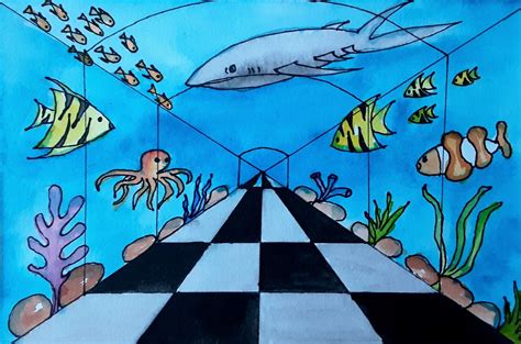 Aquarium Perspective Lesson Art For Kids Leah Newton Art Artofit