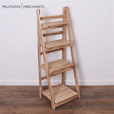 Milltown Merchants Ladder Shelf Distressed Bookshelf Rustic Ladder