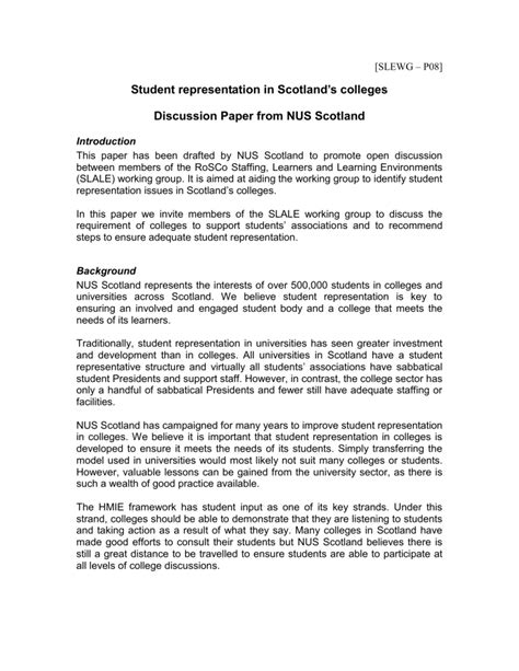 Student Representation In Scotland S Colleges