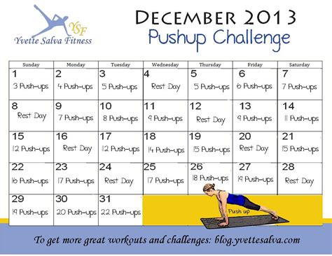 Push Up Challenge December 2013 Month Workout Challenge Challenges