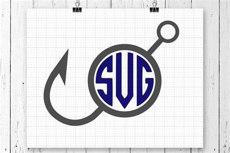 Fishing Hook Monogram SVG Clipart By SVG FUL TheHungryJPEG