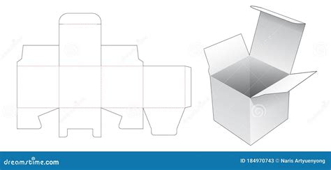 Simple Square Packaging Box Die Cut Template Stock Vector