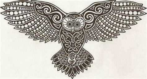 Awesome black tribal owl with flowers tattoo design for leg. Tattoos Book: +2510 FREE Printable Tattoo Stencils: Owl ...