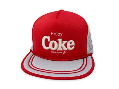 Vintage Coca Cola Hat Snapback Cap 80s Trucker Enjoy Coke B5 Etsy