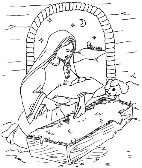 Mary And Baby Jesus Coloring Page Sermons4kids