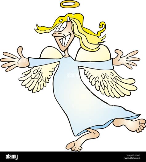 Heaven Paradise Illustration Angel Angels Funny Aureole Cartoon Wings