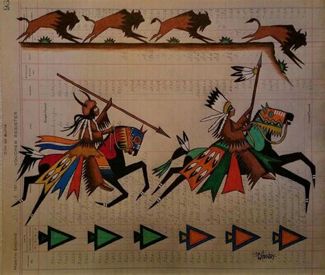 The Hunt Ledger Art By Gordon Henry Native Artwork Native American