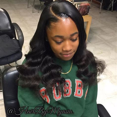 Side Part Sew In Mermaid Curls Sew In Hairstyles Hair Styles Cute