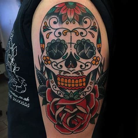 100 Sugar Skull Tattoo Designs For Men Cool Calavera Ink