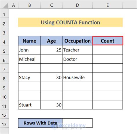 How To Count Rows With Data In Excel 4 Suitable Formulas