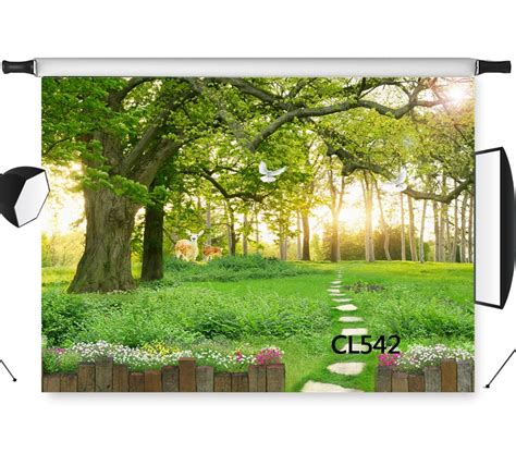 Lb Vinyl Photography Background Spring Forest Scenery Backdrop