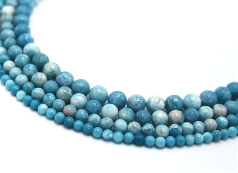 Blue Larimar Quartz Beads Round Natural Gemstone Loose Beads Etsy