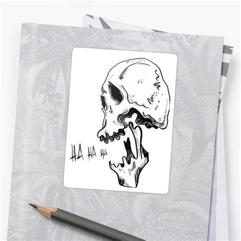 Laughing Skull Stickers By Wildlifeink Redbubble
