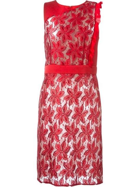 Emanuel Ungaro Floral Lace Fitted Dress Tight Lace Dress Fitted Floral
