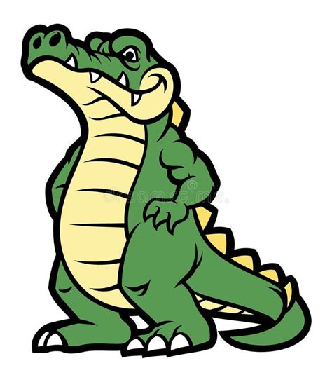 Crocodile Mascot Show His Muscle Arm Stock Vector Illustration Of