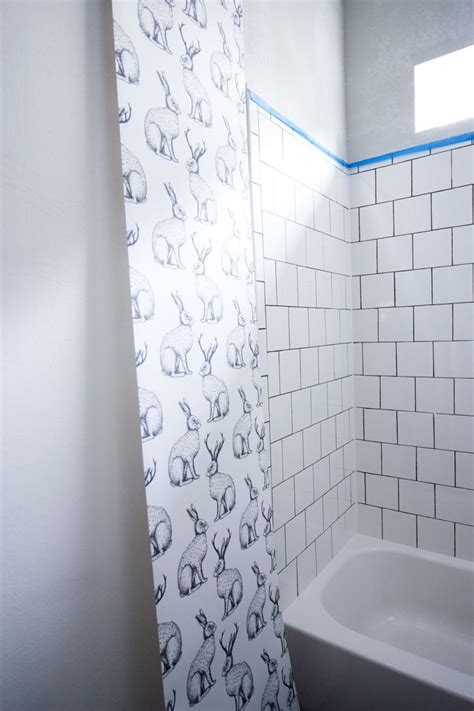Wallpaper Over Textured Walls One Little Minute Blog 19 Bathroom